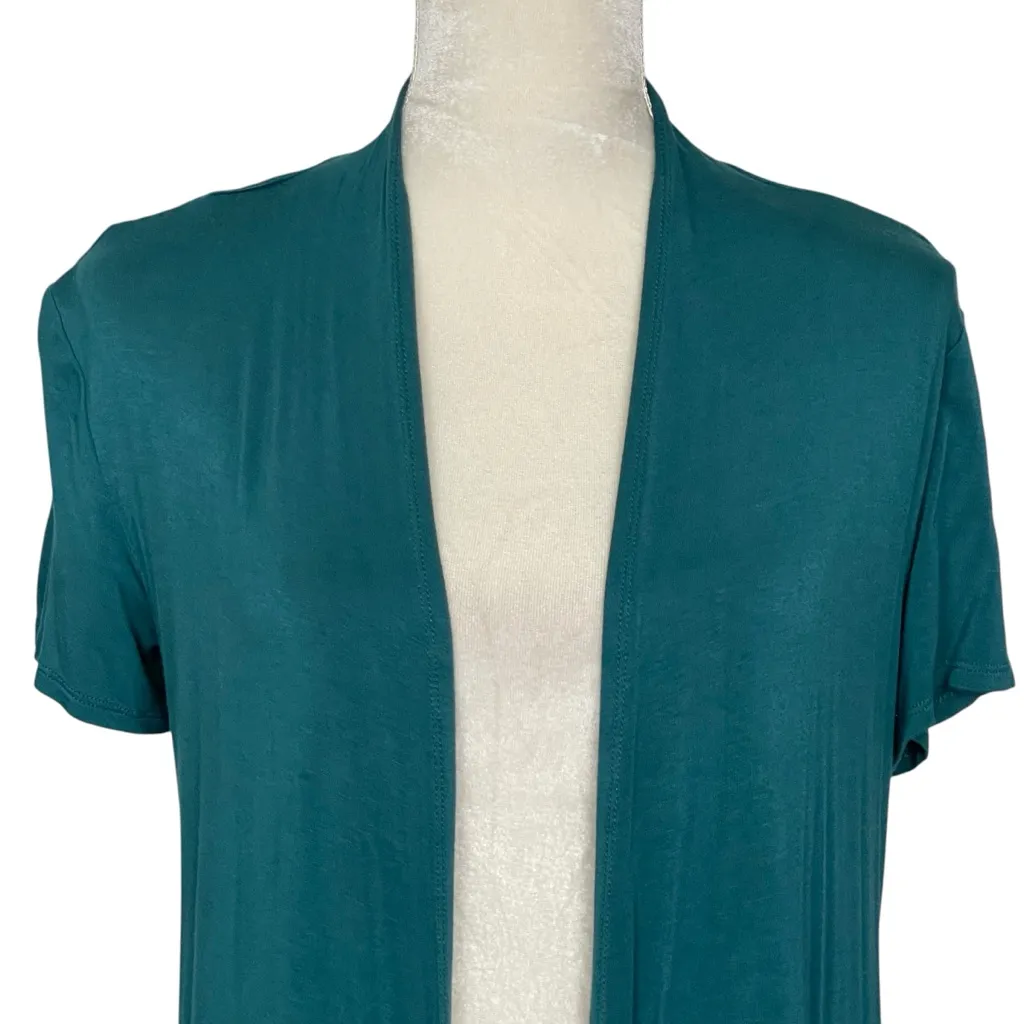 Maurices Teal Short Sleeves Open Front Cardigan Women’s Size XS - Image 3