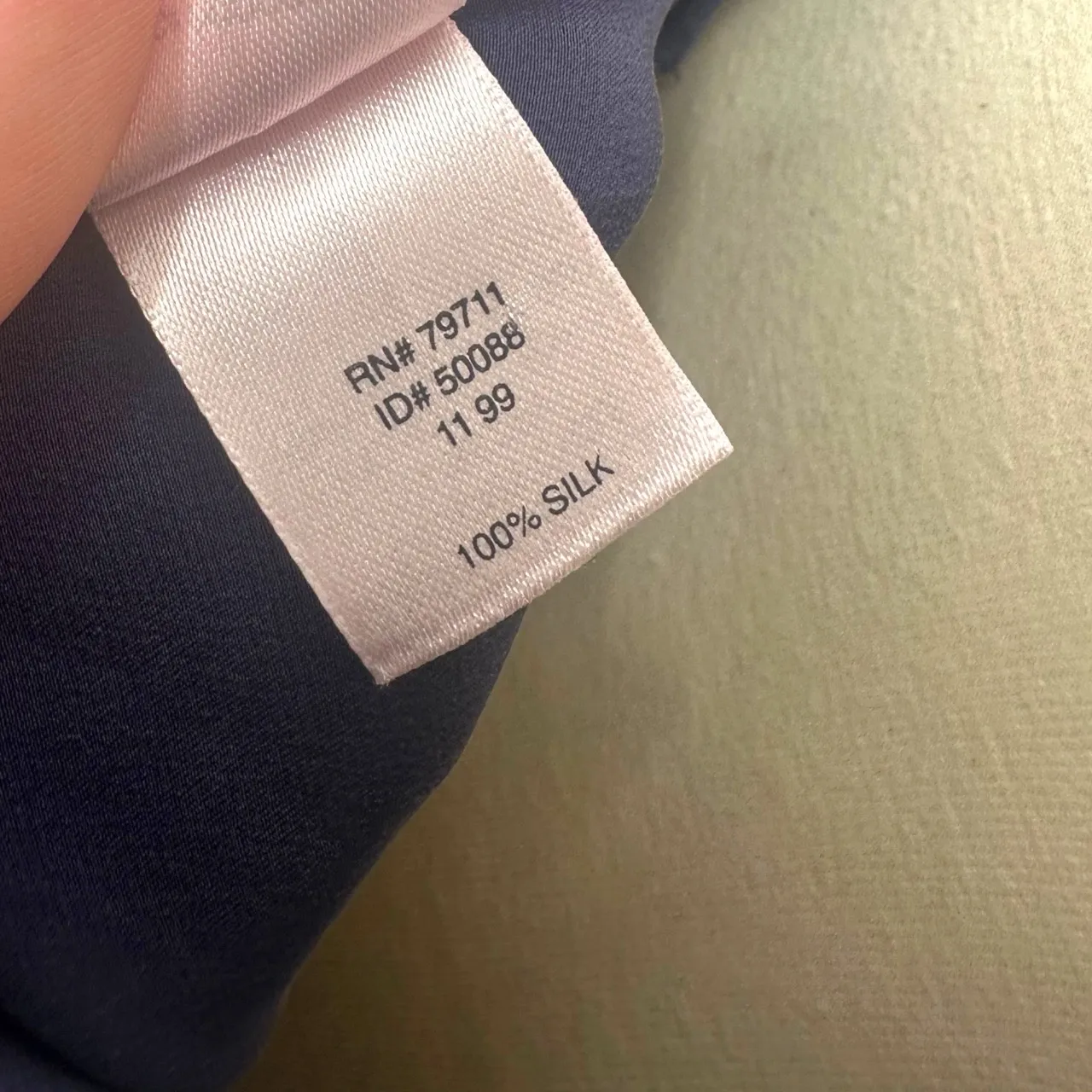 Vintage Victoria's Secret 90's Navy Blue Cowl Neck Spaghetti Silk Slip Dress - Image 12