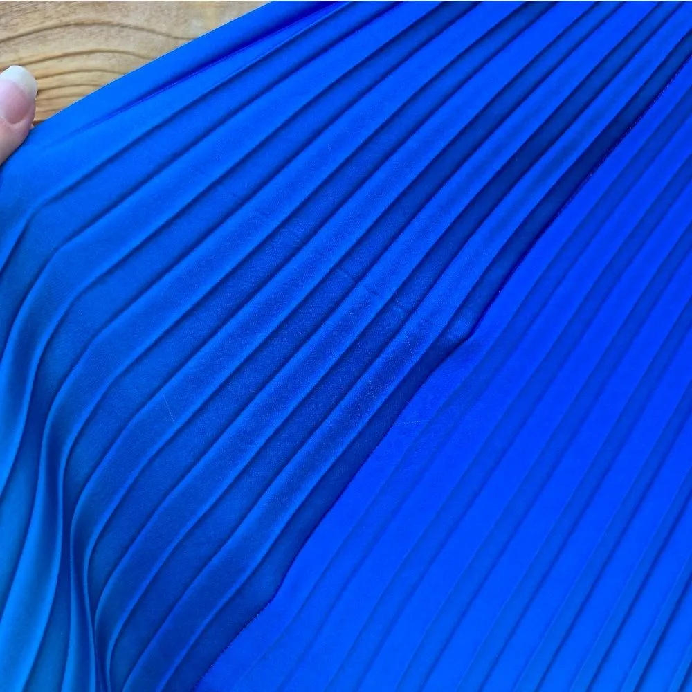 MAC DUGGAL 49903 Blue Ombre Pleated Charmeuse One-Shoulder Gown Dress 10 - Image 12