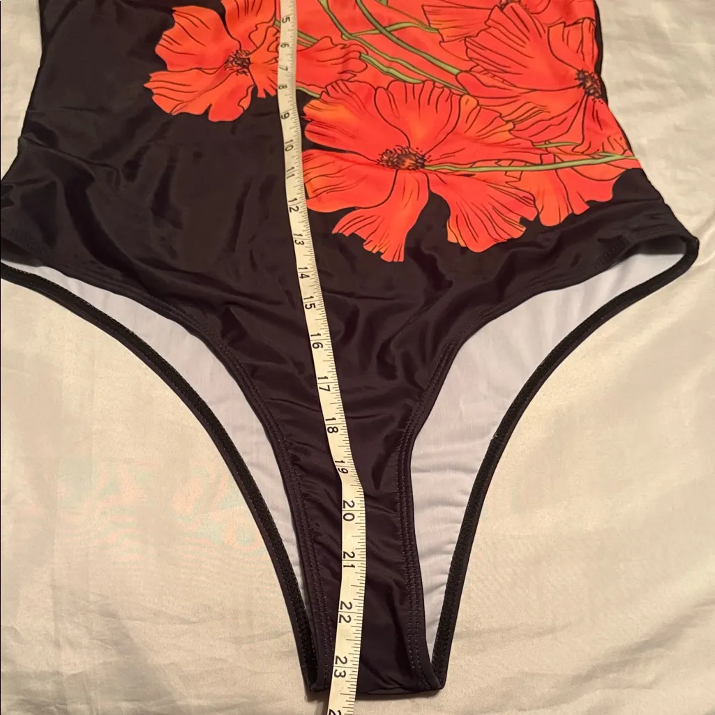 Vibrant Floral de mujer One Piece Swimsuit Orange Size XL - Image 6