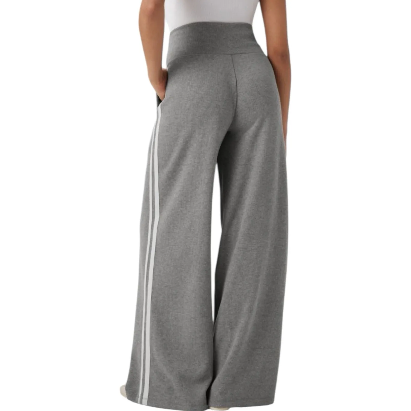 NWOT Halara Ribbed High Waisted Tummy Control Wide Leg Sweatpants Women’s Large - Image 3