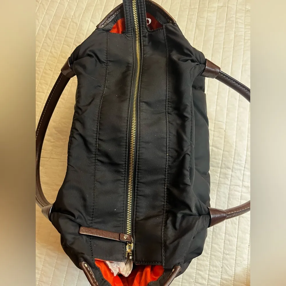 Kate Spade Quilting Stevie Bag Women Black Brown Nylon Corduroy Leather - Image 7