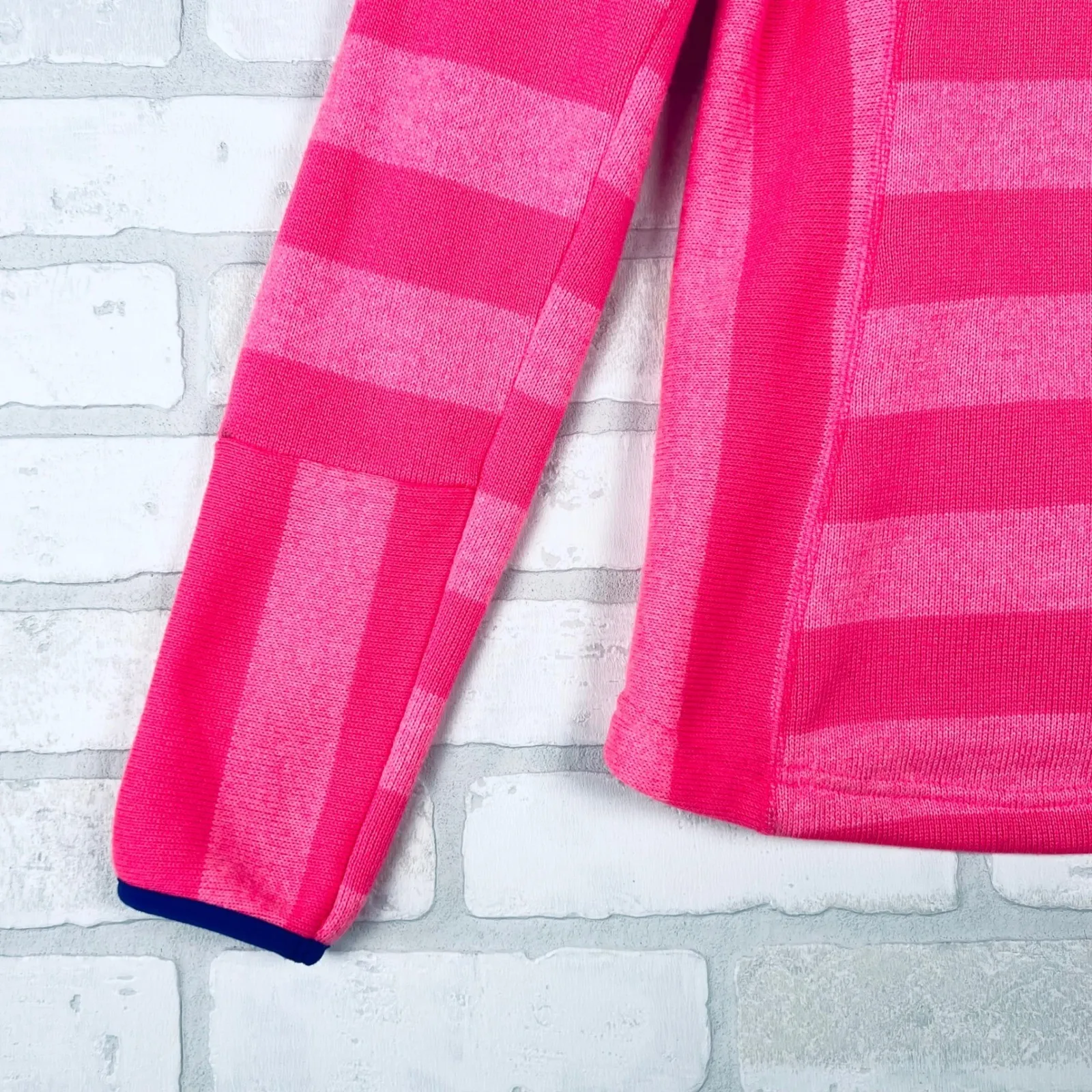 Avalanche Women's Hoodie Pullover Striped Button Front Thumb Hole Pink‎ M - Image 11