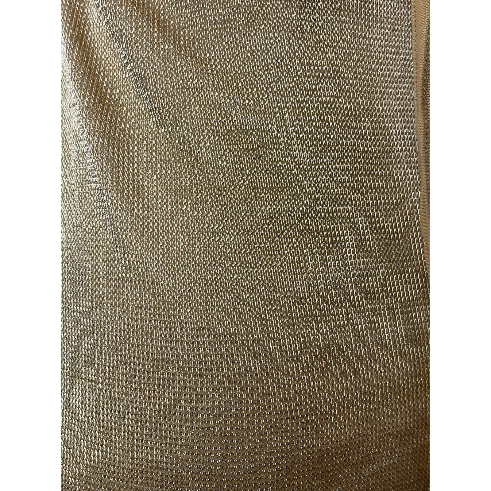 ASOS Gold Sheer Chainmail Square Neck Strappy Cami Camisole Mini Tank Dress Sz 4 - Image 3