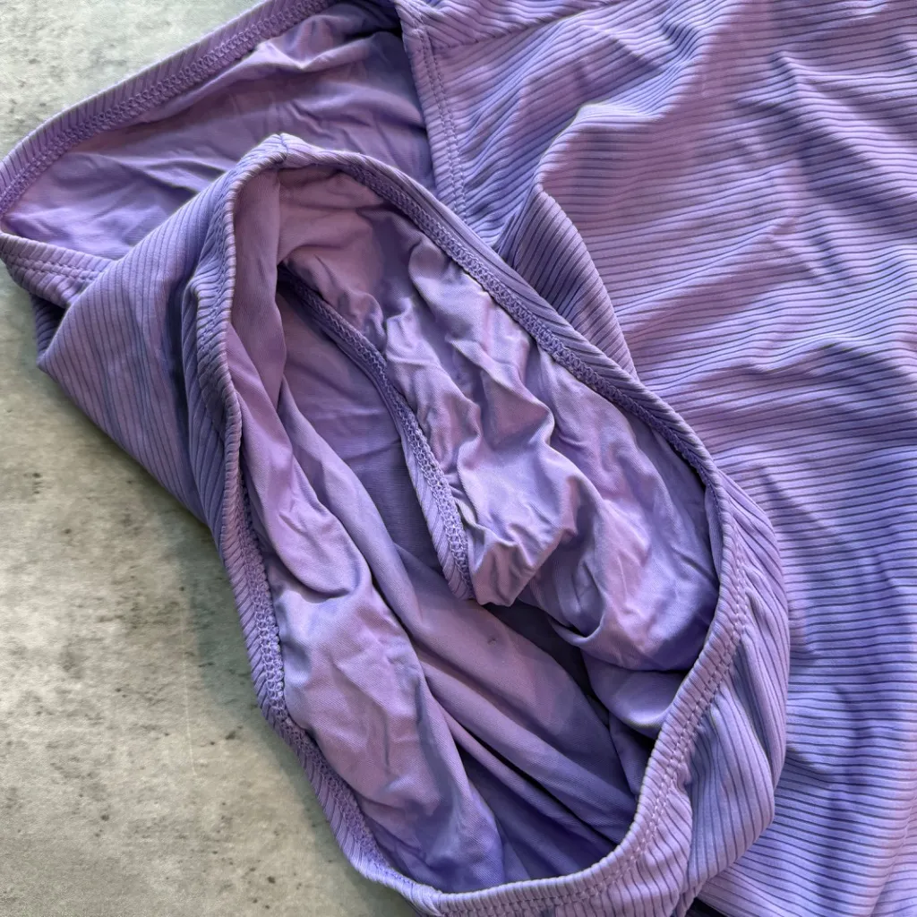 Anne Cole Lavener Purple Ribbed One Piece Tummy Control Swimsuit UPF 50 Size XL - Image 4