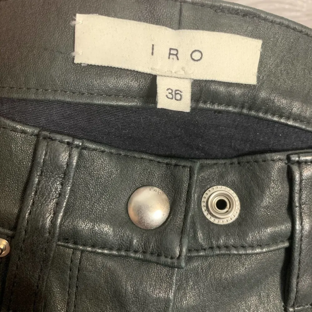 IRO Moto style leather pants skinny leg sz 36 - Image 9