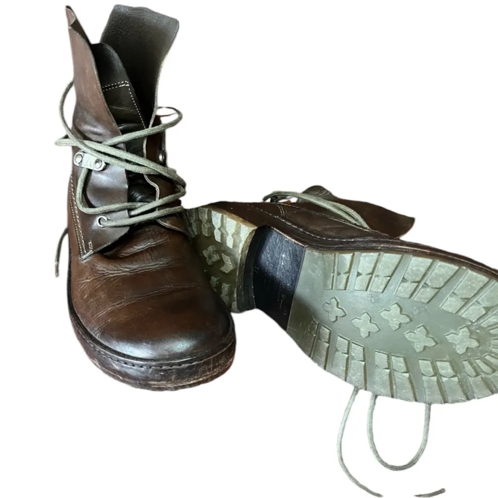 Materia Prima by Goffredo Fantini Brown 37 Made In Italy Moto Combat Boots Size 6.5 - Image 3