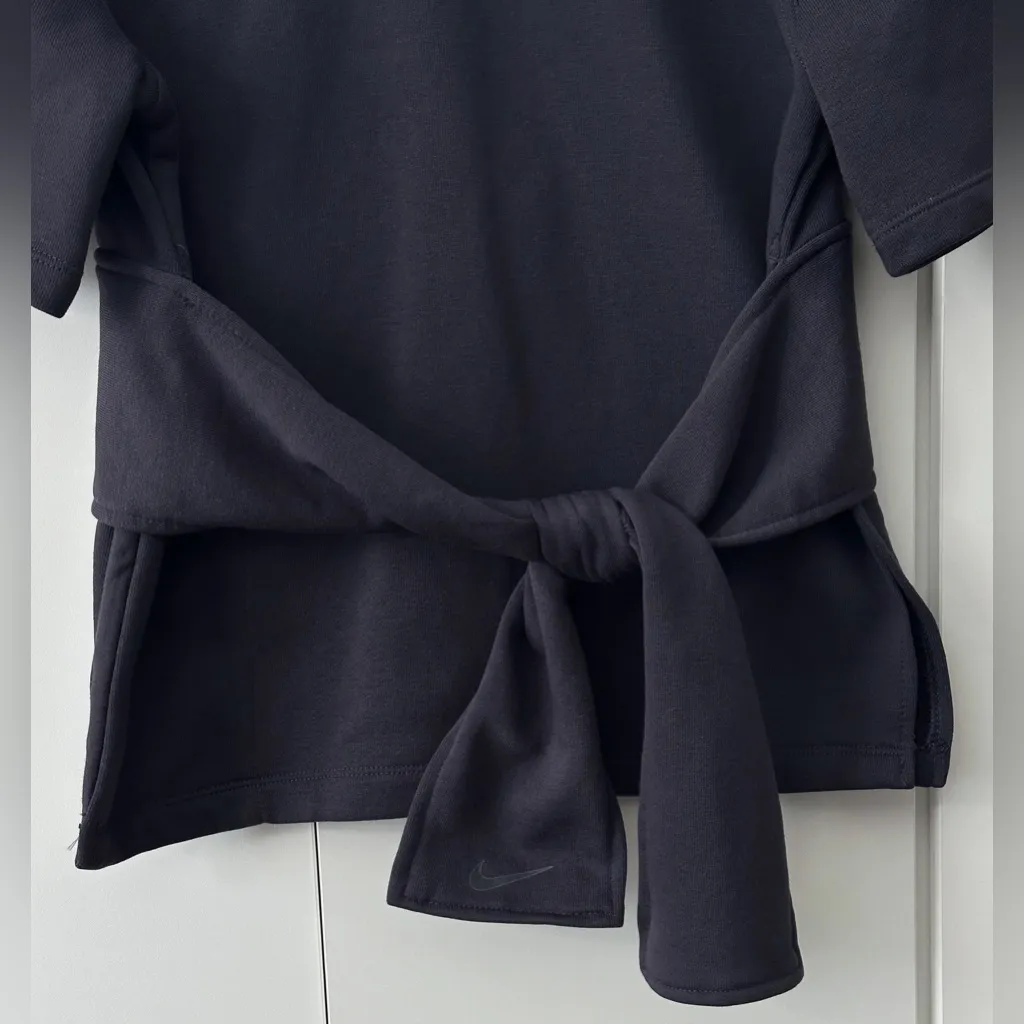 Nike  Studio Yoga Training Tie Front V Back Short Sleeve Top - Black - S - Image 8