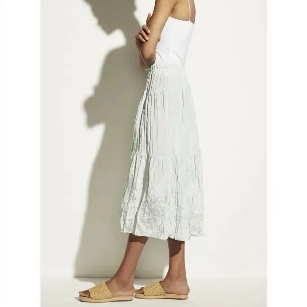 NEW Vince Tiered Asymmetric Skirt Crinkle Mint - Image 7