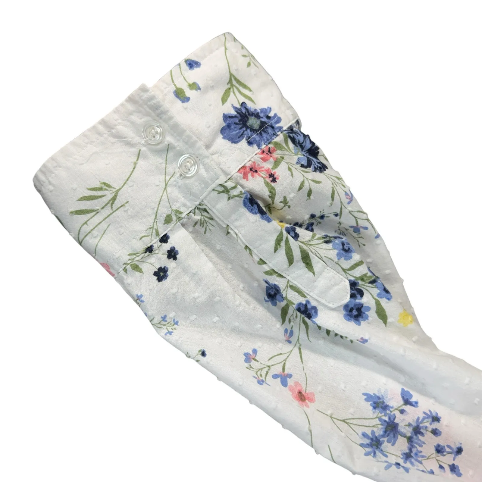Karen Scott 2X-Large Top Swiss Dot Floral Button-Up 3/4 Sleeve Pocket Collared - Image 3