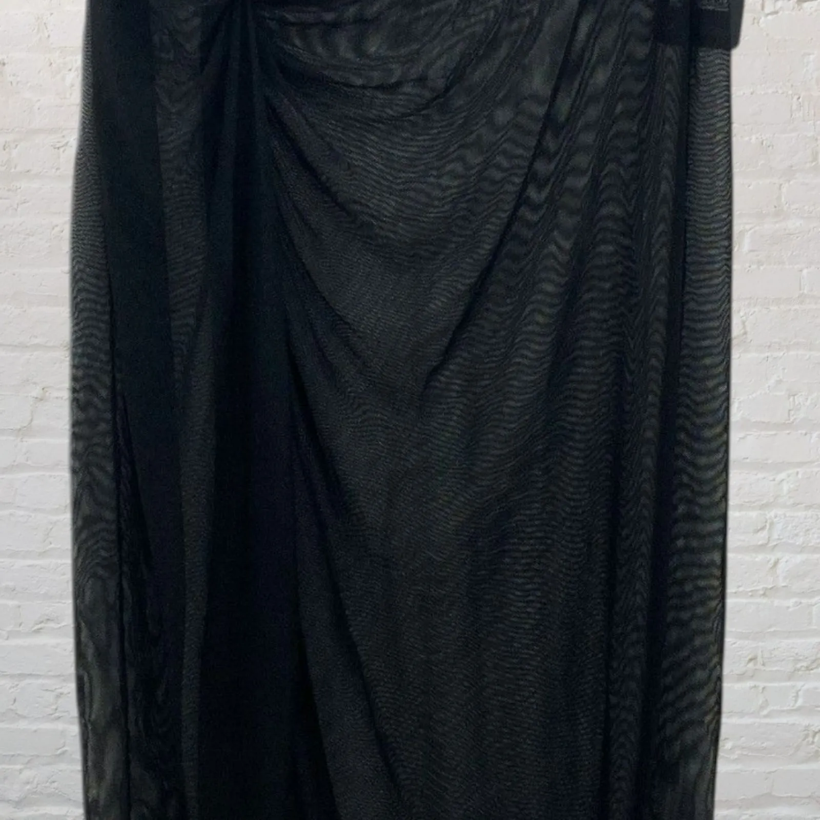 Love University Mesh Cover Up Skirt M Twist Front Flowy Festival Beach Black Size M - Image 6