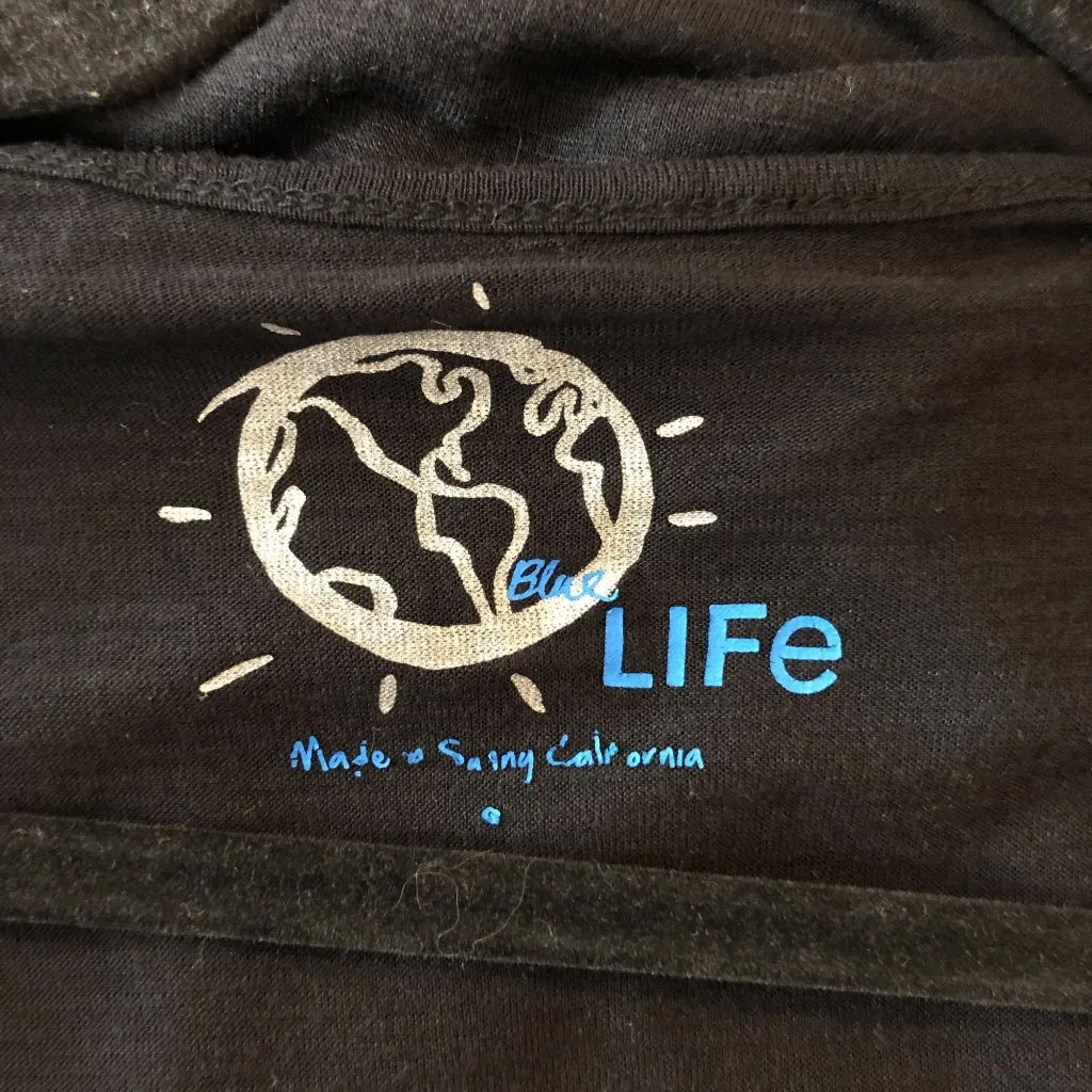 Blue Life Womens Black Sleeveless Drape V-Neck Top Size L 100% Modal USA Made - Image 3