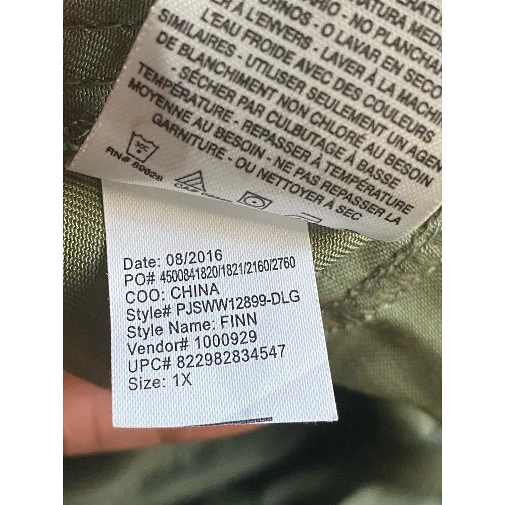 Finn Embroidered Draped Trench Jacket in Olive Green Size 1X - Image 10