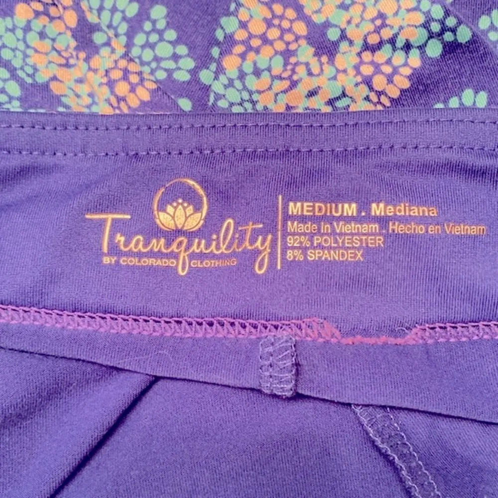 Tranquility | Blue/aqua/white print athletic skirt with shorts underneath. Size M - Image 4
