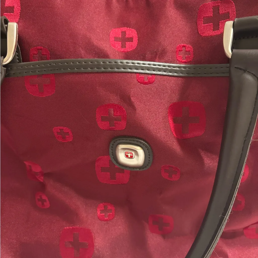 SwissGear Burgundy Nylon Tote Bag Shoulder Bag Travel Everyday Red - Image 2