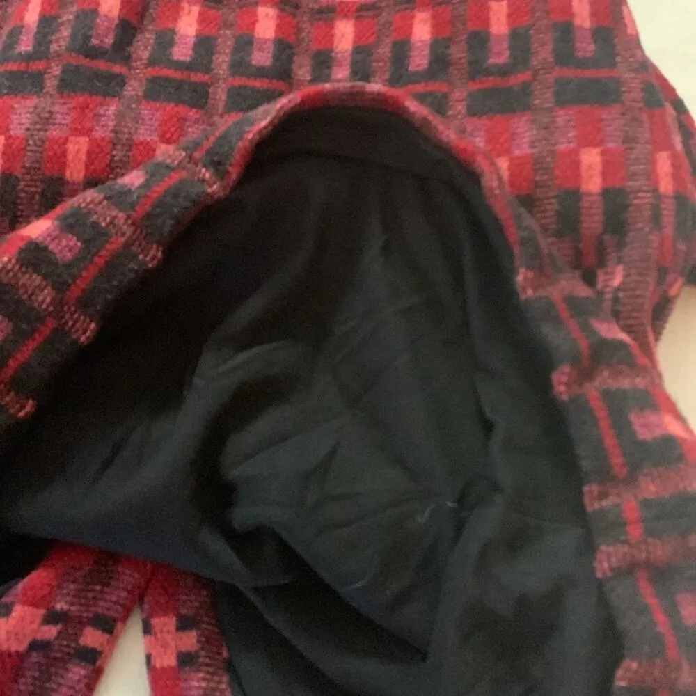 Korovilas anthropologe womens large isabell dress burgundy picasso print red woo - Image 8