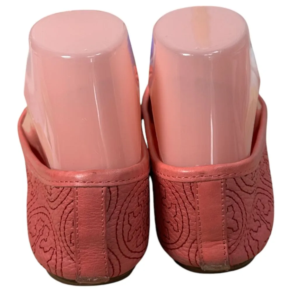 Tory Burch Chelsea Stitched Logo Rose Petal Flats Women's Size 6 - Image 8