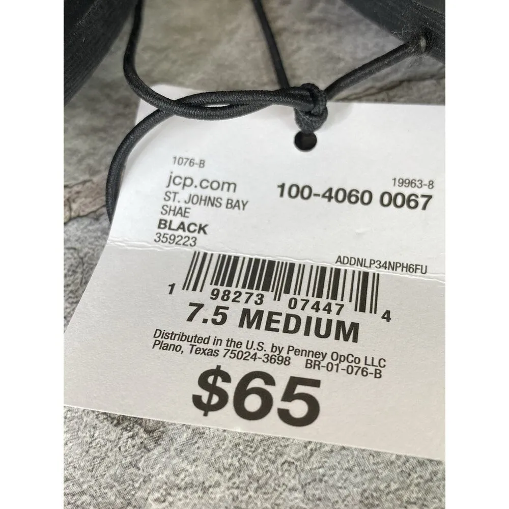 NWT $65 Women's St. John's Bay SHAE Stacked Heel Lace Up Boots - Black - 7.5 - Image 5