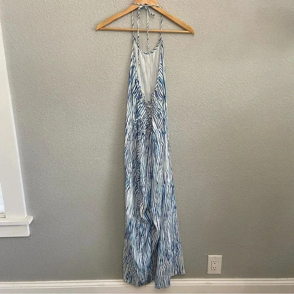 Olivaceous‎ Spaghetti Strap Jumpsuit Size Medium Halter Strappy Back Wide Leg - Image 4