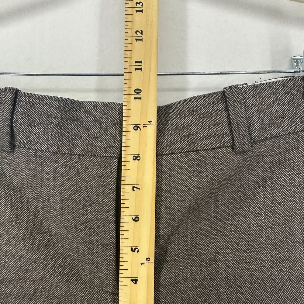 Ann Taylor Womens Dress Career Pants Gray Herringbone Wool Blend Size 4 - Image 4