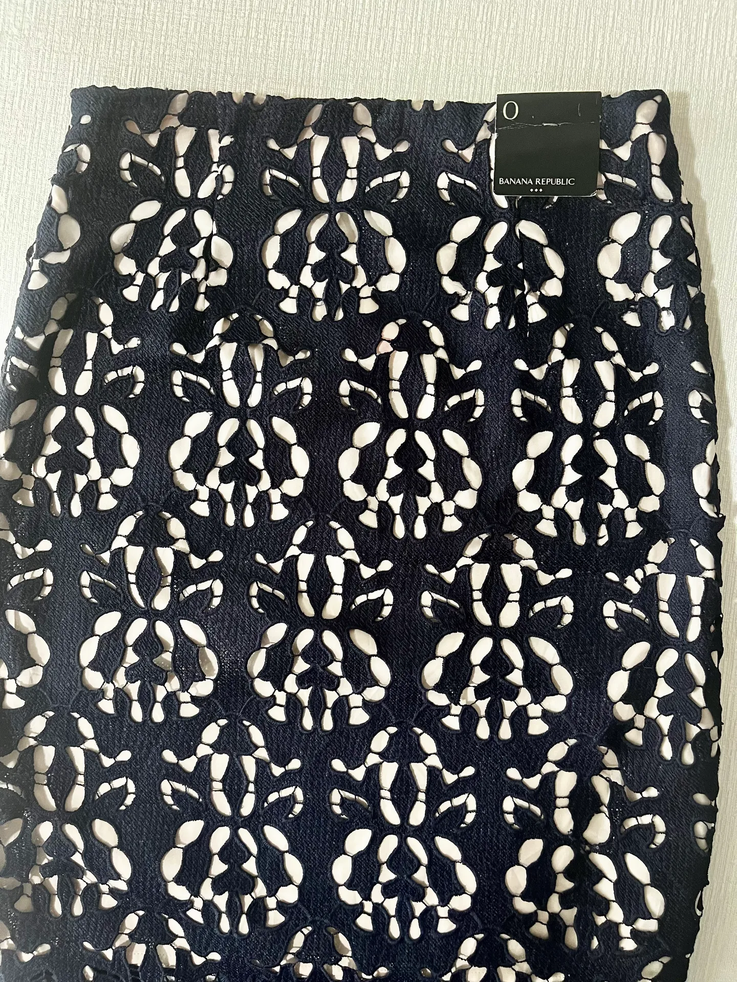 Banana Republic Factory Navy Lace Skirt Sz 0 - Image 8