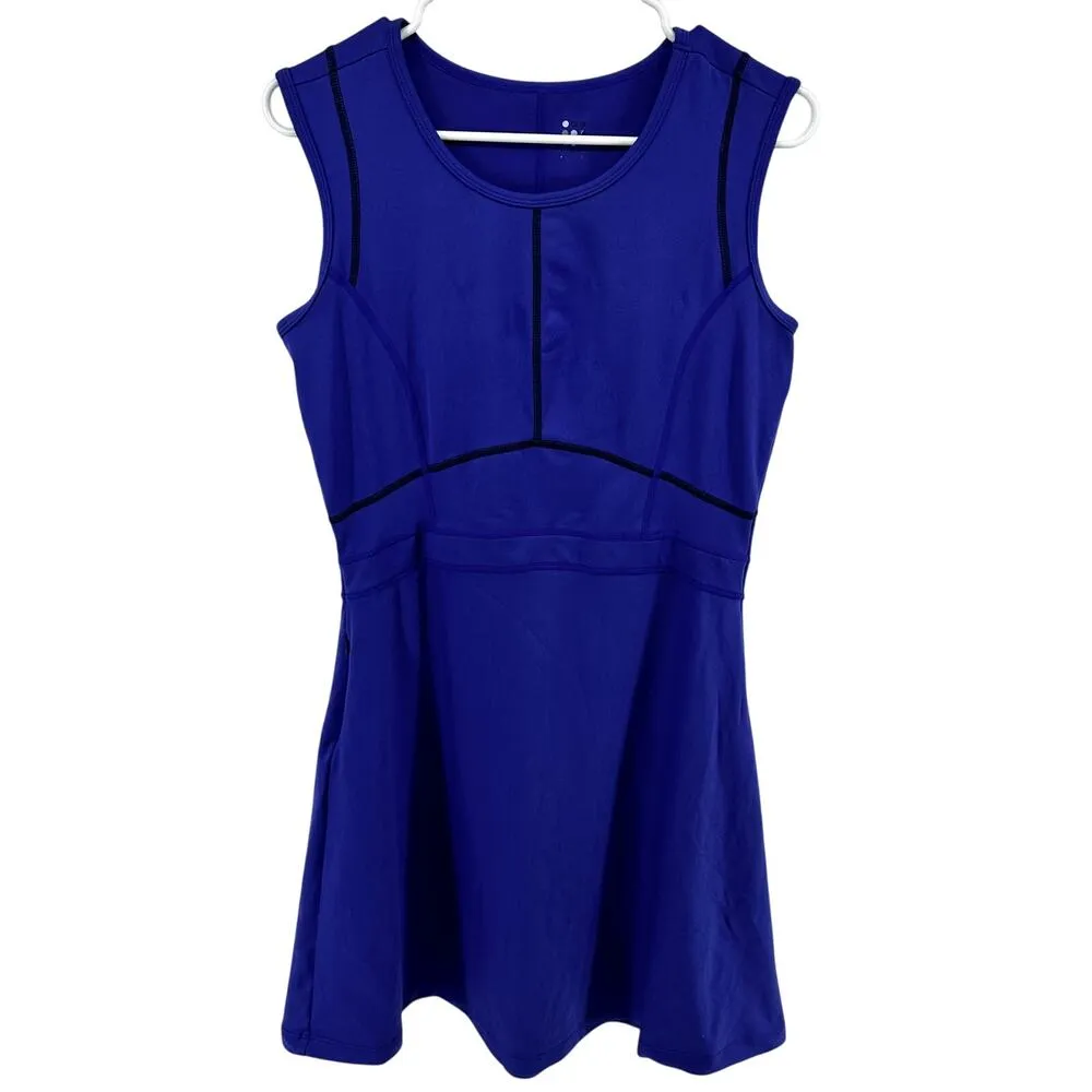 Title Nine Dream V Neck Dress Athletic Fit & Flare Zip Pocket Tennis Golf Blue M - Image 2