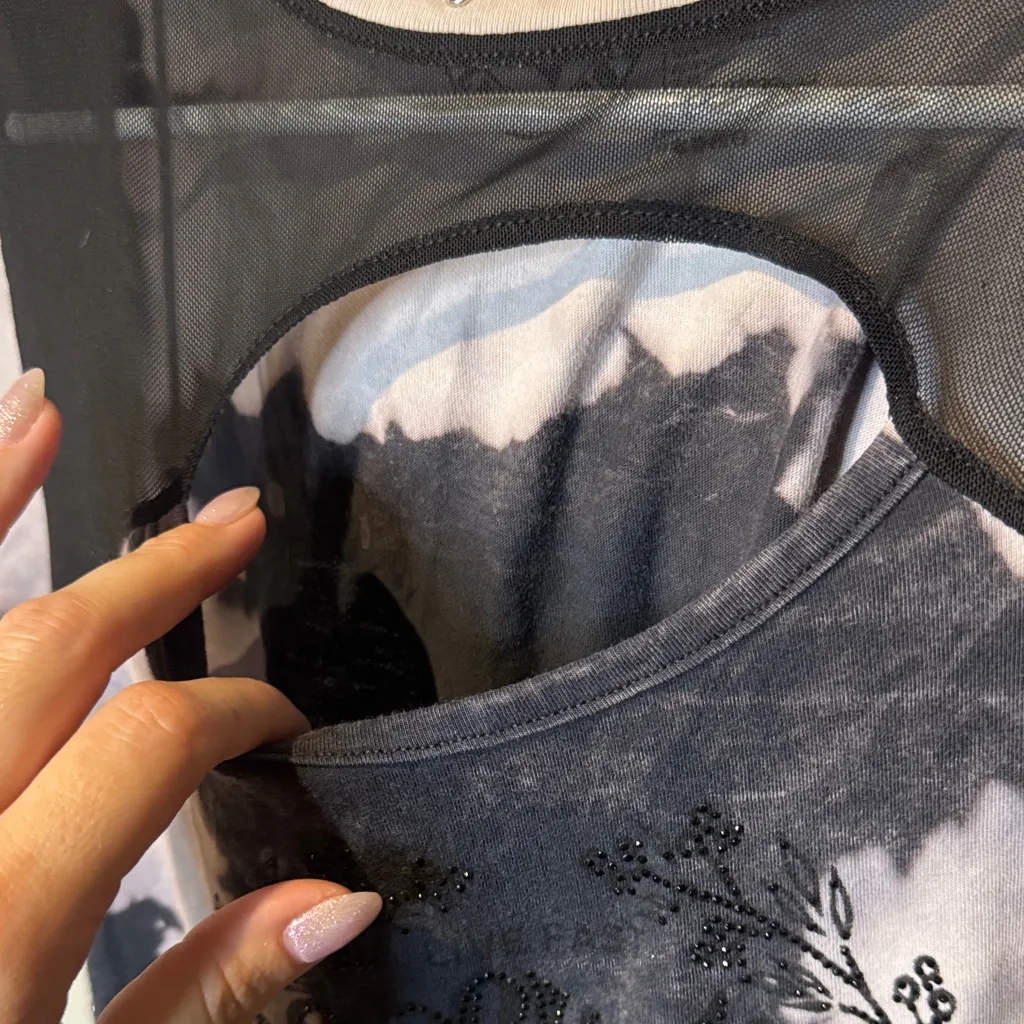 Vintage Affliction Women's Tie-Dye Cutout Tee - Image 3