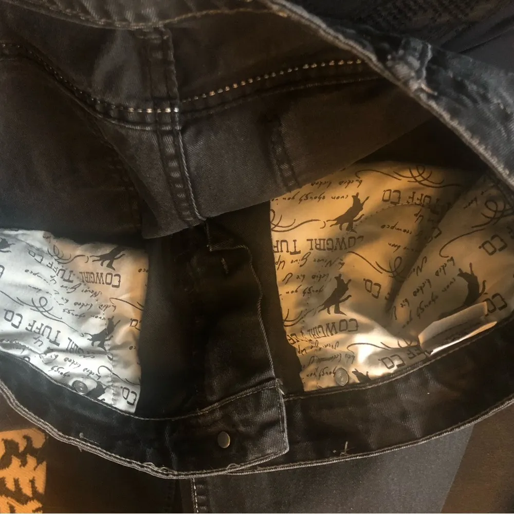 COWGIRL TUFF Blackout Black Bootcut Western Rodeo Jeans 33X32 Stretch #JBLKOT - Image 7