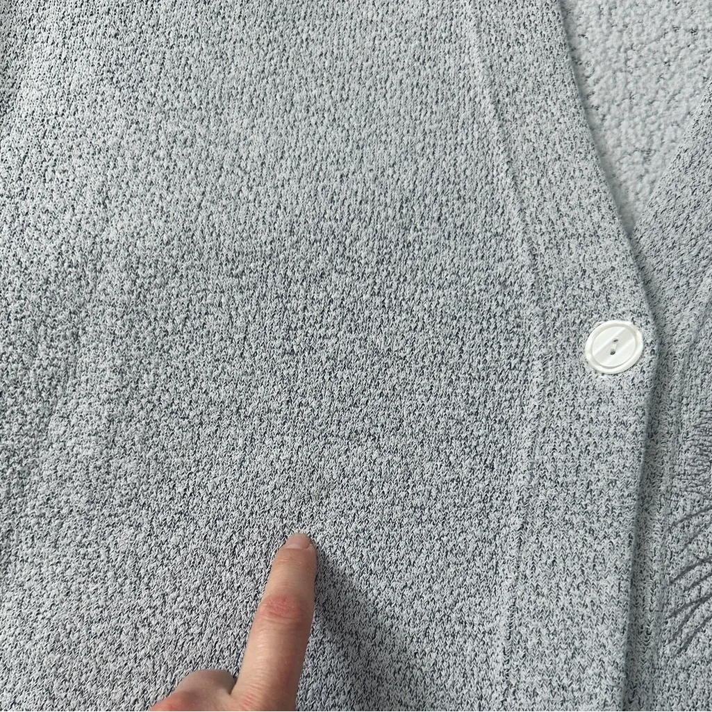 Vintage Cat Embroidered Cardigan Sweatshirt Gray Size Large Cozy Button Up - Image 8