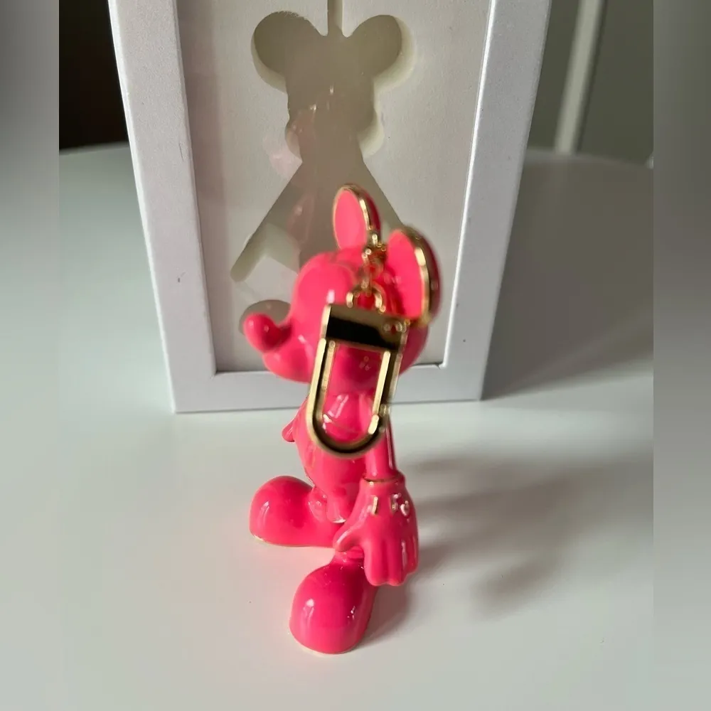 BaubleBar Disney Hot Pink Mickey Mouse Bag Charm Keychain NIB New in Box - Image 2