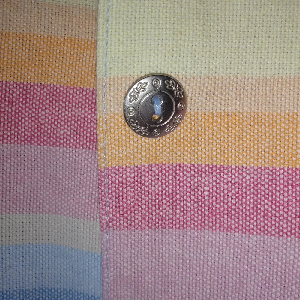 Alfred Dunner L Linen Hombre Rainbow Shacket Top Pink Size L - Image 8