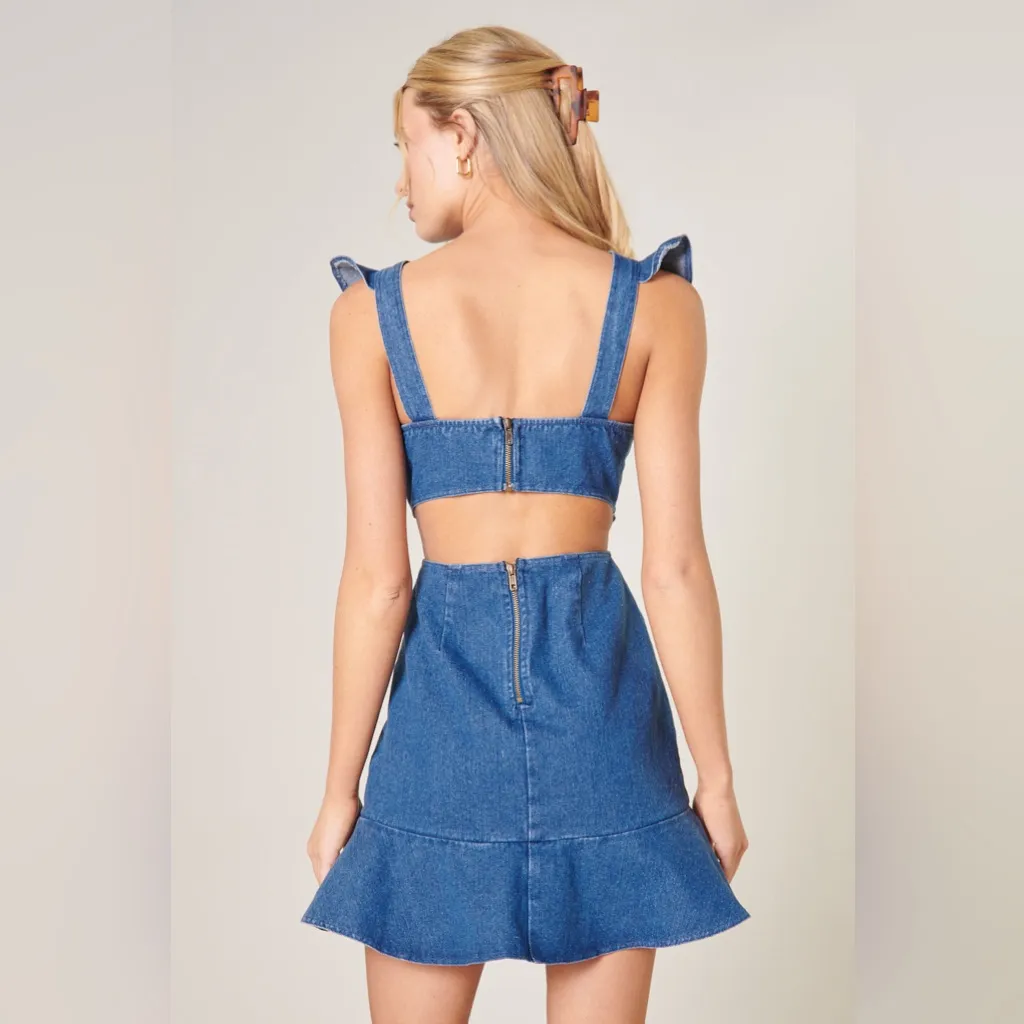 Denim flowy dress Blue Size XS - Image 6