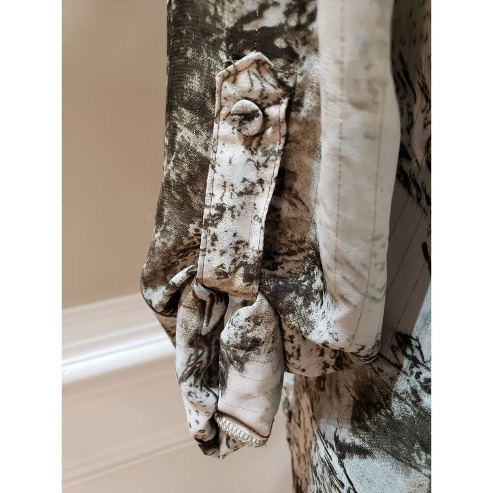 BKE Boutique Women's Cream Brown Leopard Print Polyester Button Down Shirt Small - Image 8