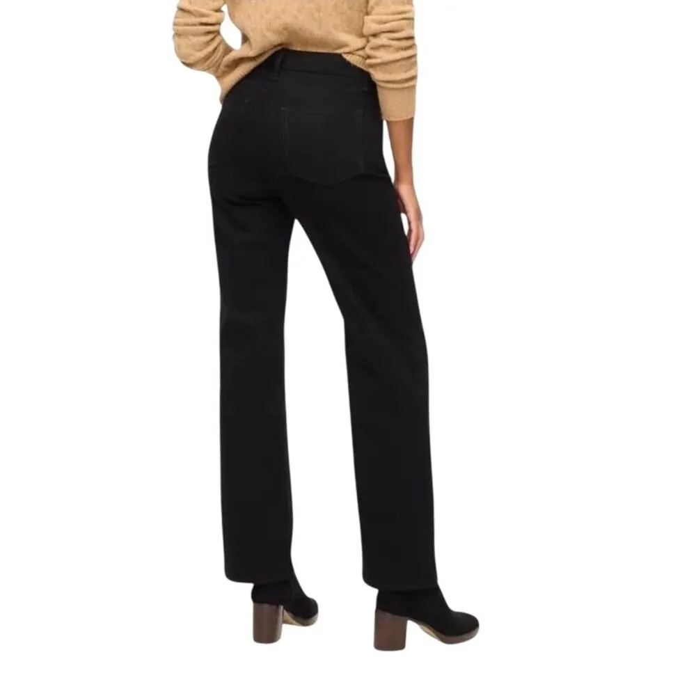 J. CREW Full Length Wide Leg Jeans Women Sz 31 Black Classic Stretch Streetwear - Image 2