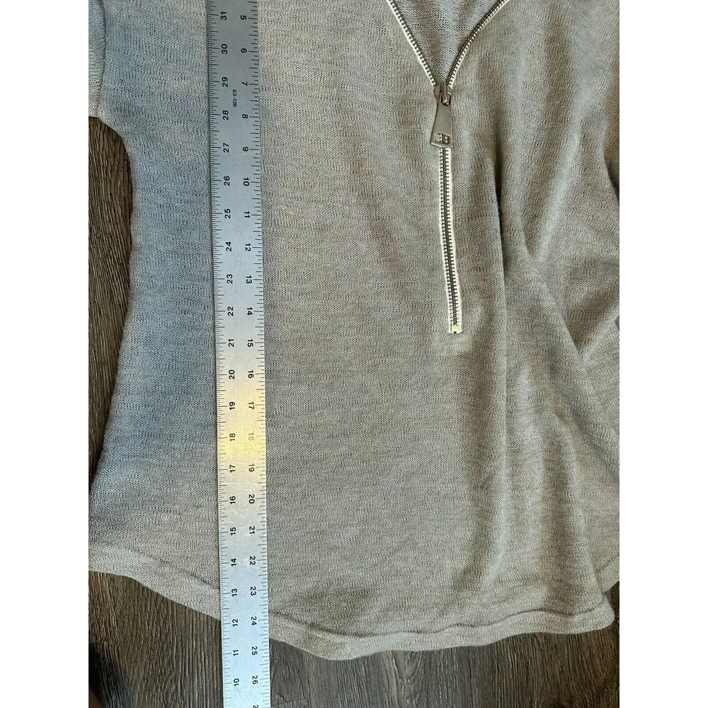 Soft Surroundings Valentina Zip Sweater Stone Beige Soft Knit Pullover Medium - Image 6