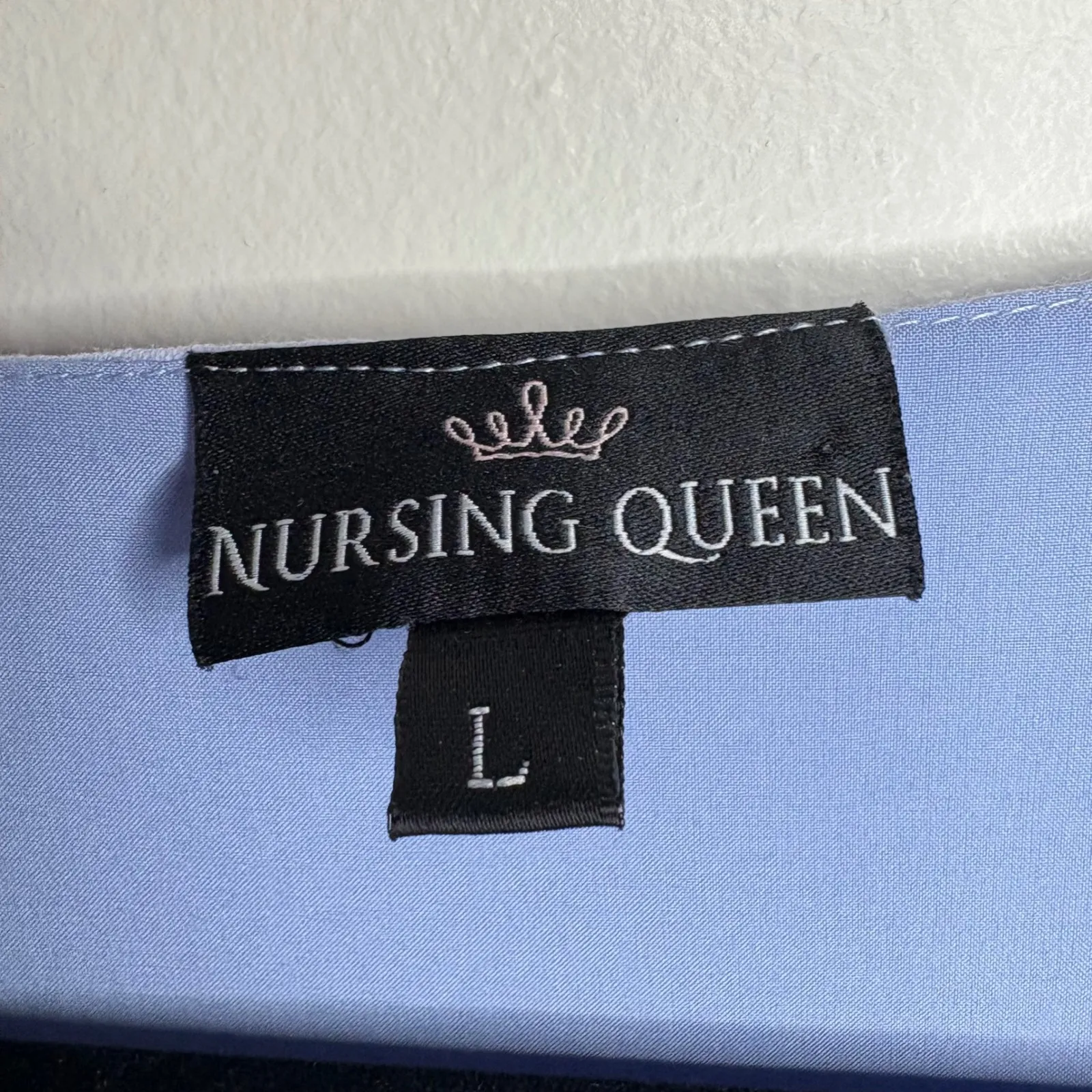 Nursing Queen Maternity Midi Dress Blue V Neck Cotton Linen Size L Size L - Image 4