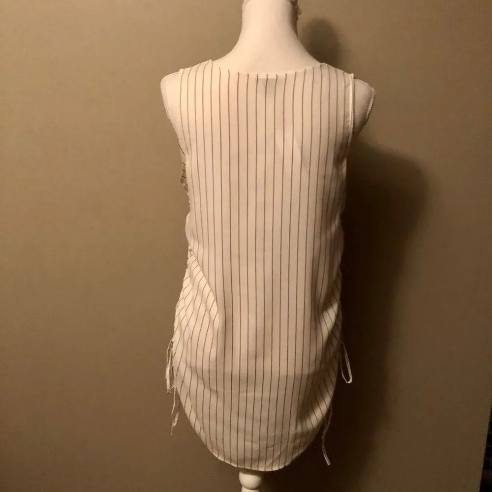 Ann Taylor Blouse Womens ST Tall New Striped Sleeveless - Image 4