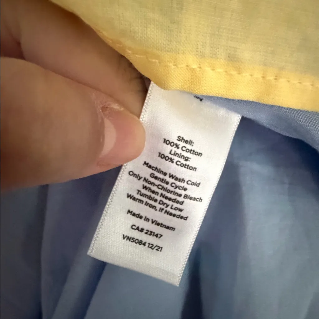 TALBOTS Printed Paisley Voile Light Blue Pastel A-line Midi Dress Sz 10 - Image 7