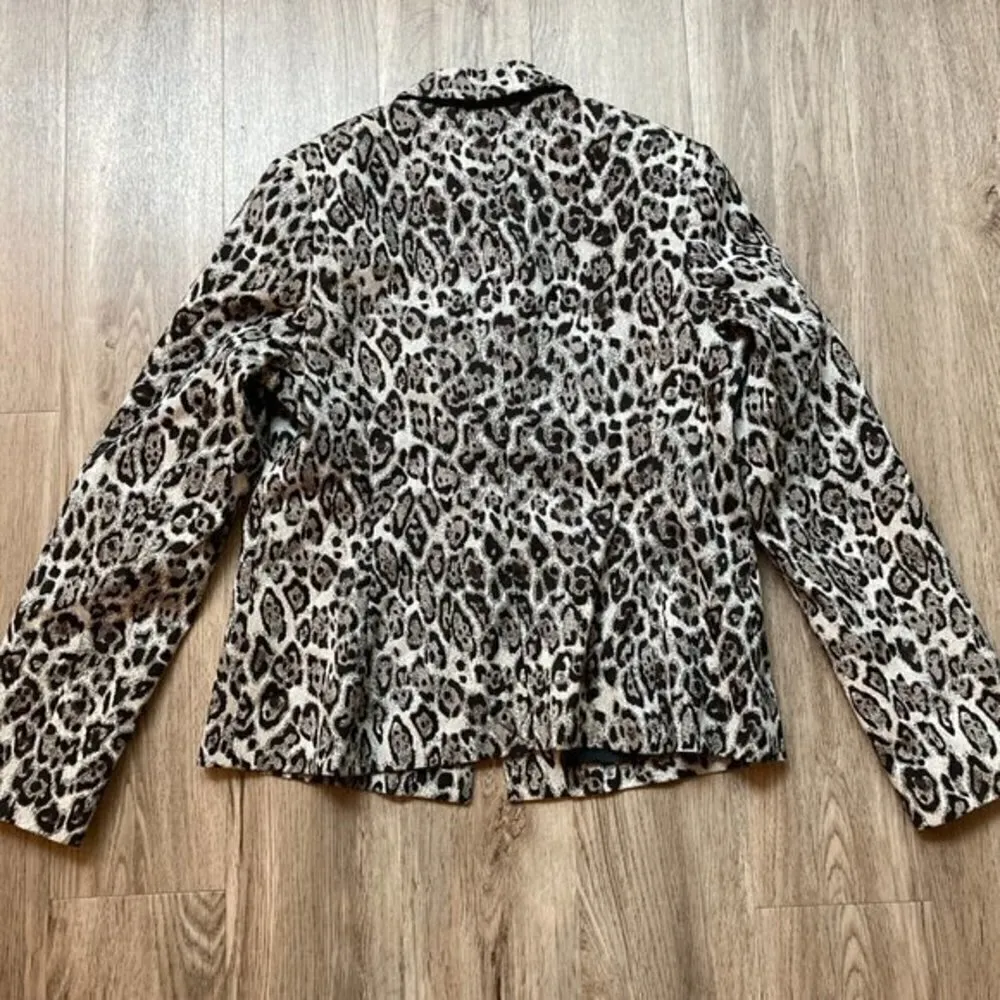 Erdem Iris Leopard Jacquard Single Breasted Blazer Size 10 NWT Silver - Image 11
