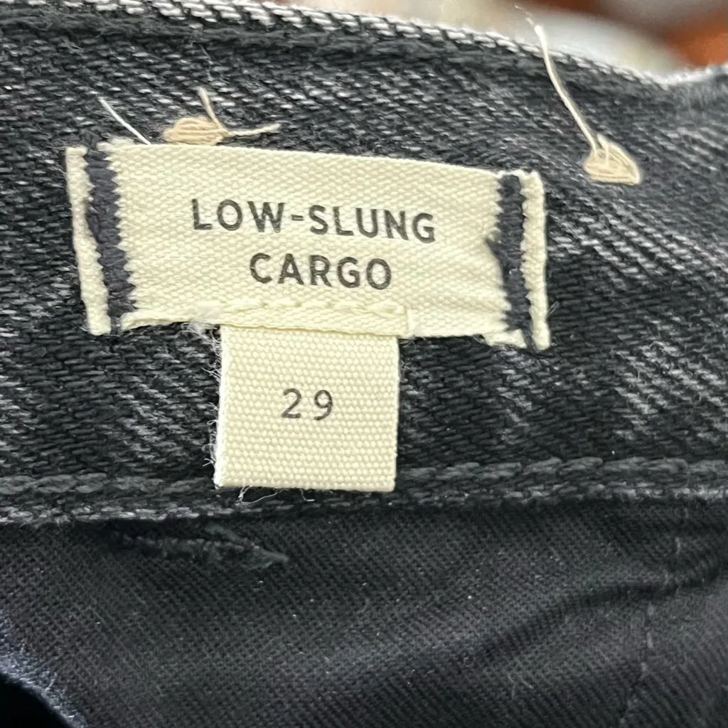 Madewell Low-Slung Straight Cargo Jeans Ranney Wash Black Size 29 Y2K Utility - Image 12