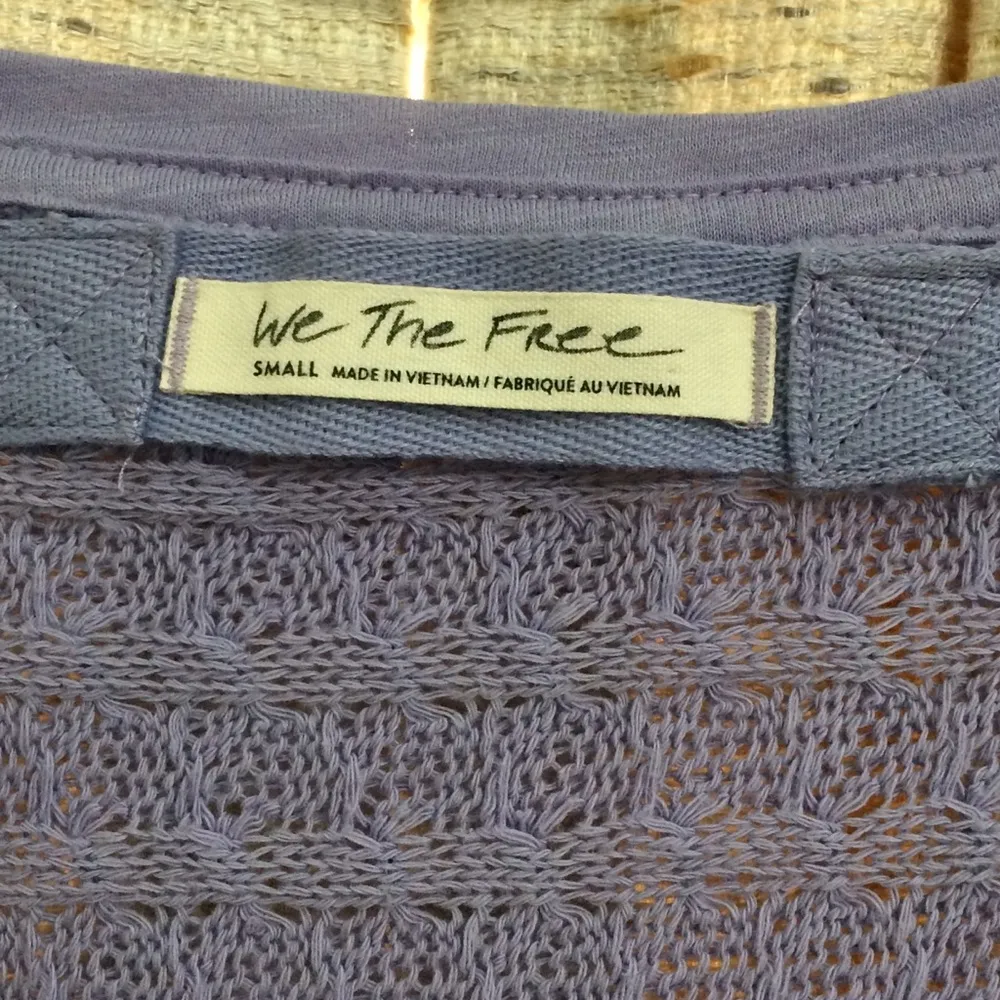 Free People We The Free -  Periwinkle Hacci Open Weave Knit Oversize Sweater - Image 2