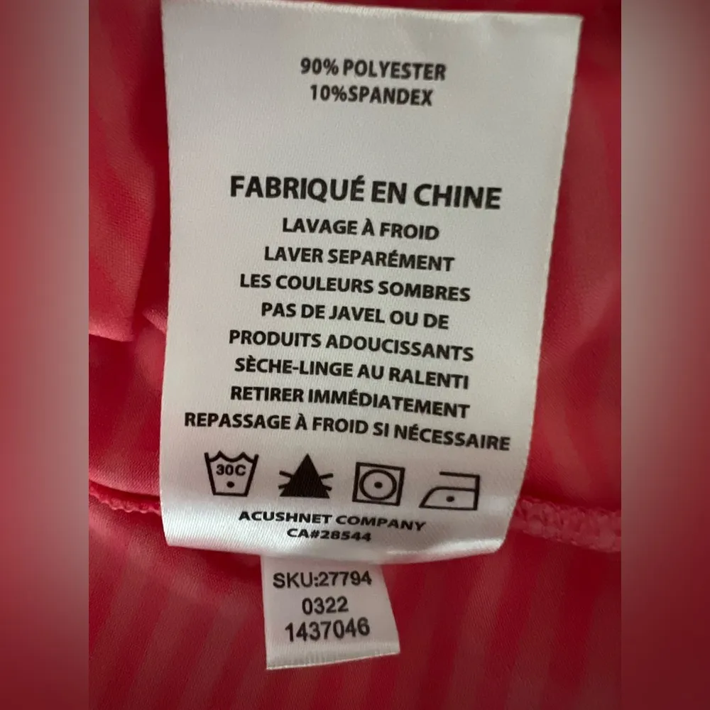 FootJoy Women's Half Zip Tonal Stripe Bright Coral Golf  long sleeve XS - Image 5