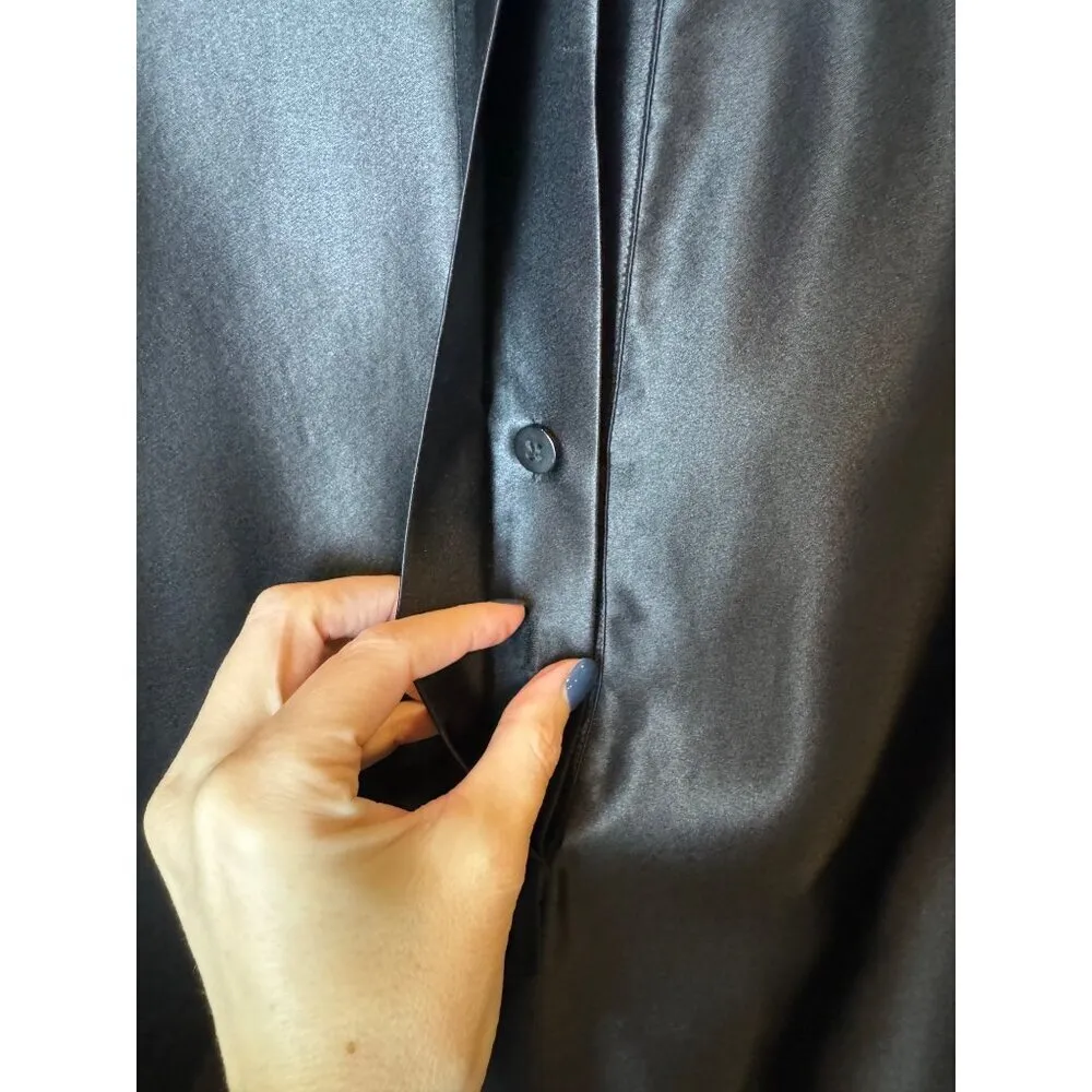 Laundry By Shelli Segal Dress 2 Black Silk Geometric‎ Long Sleeve Shirt Dress - Image 6