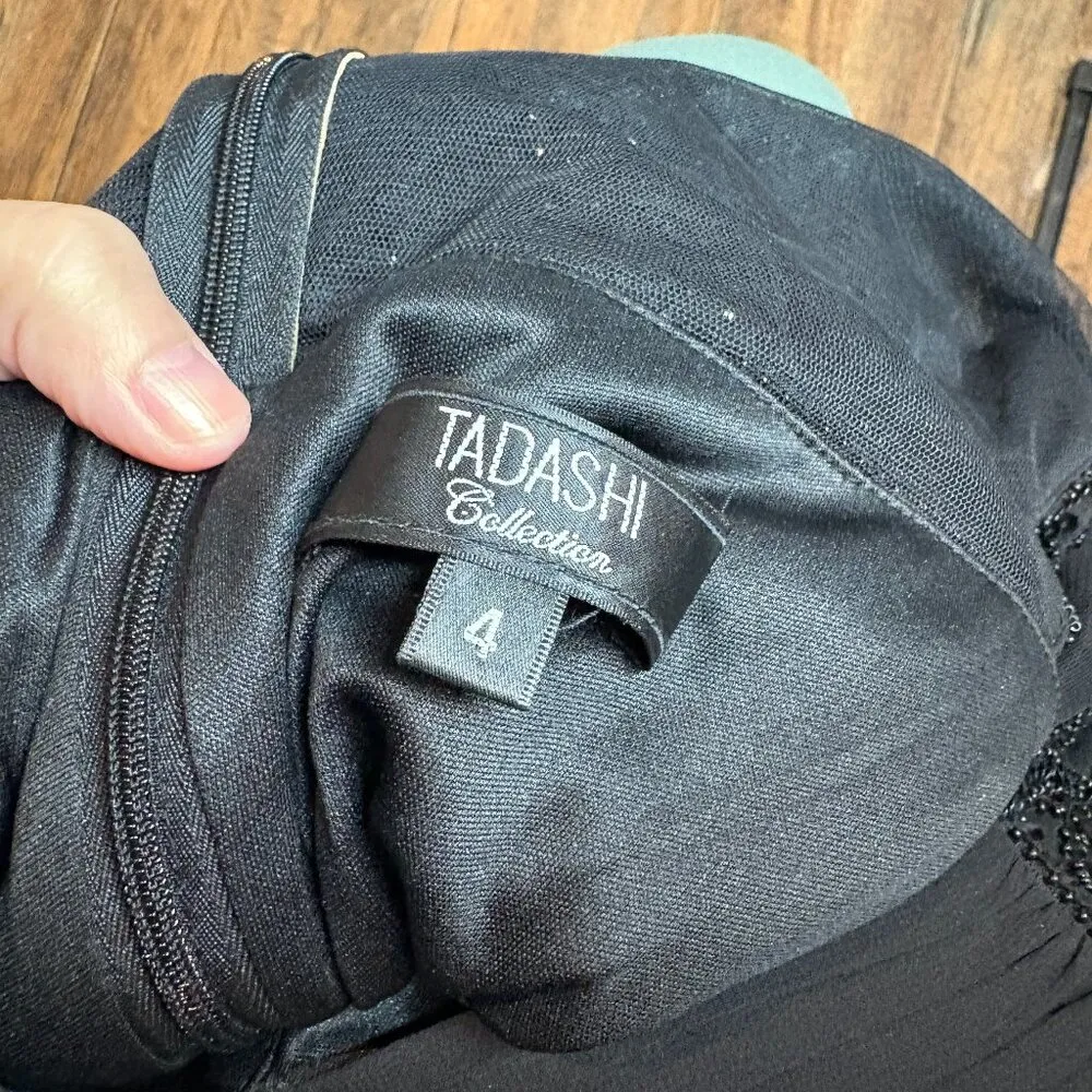 Tadashi black silk sequin cap sleeve gown - Image 5