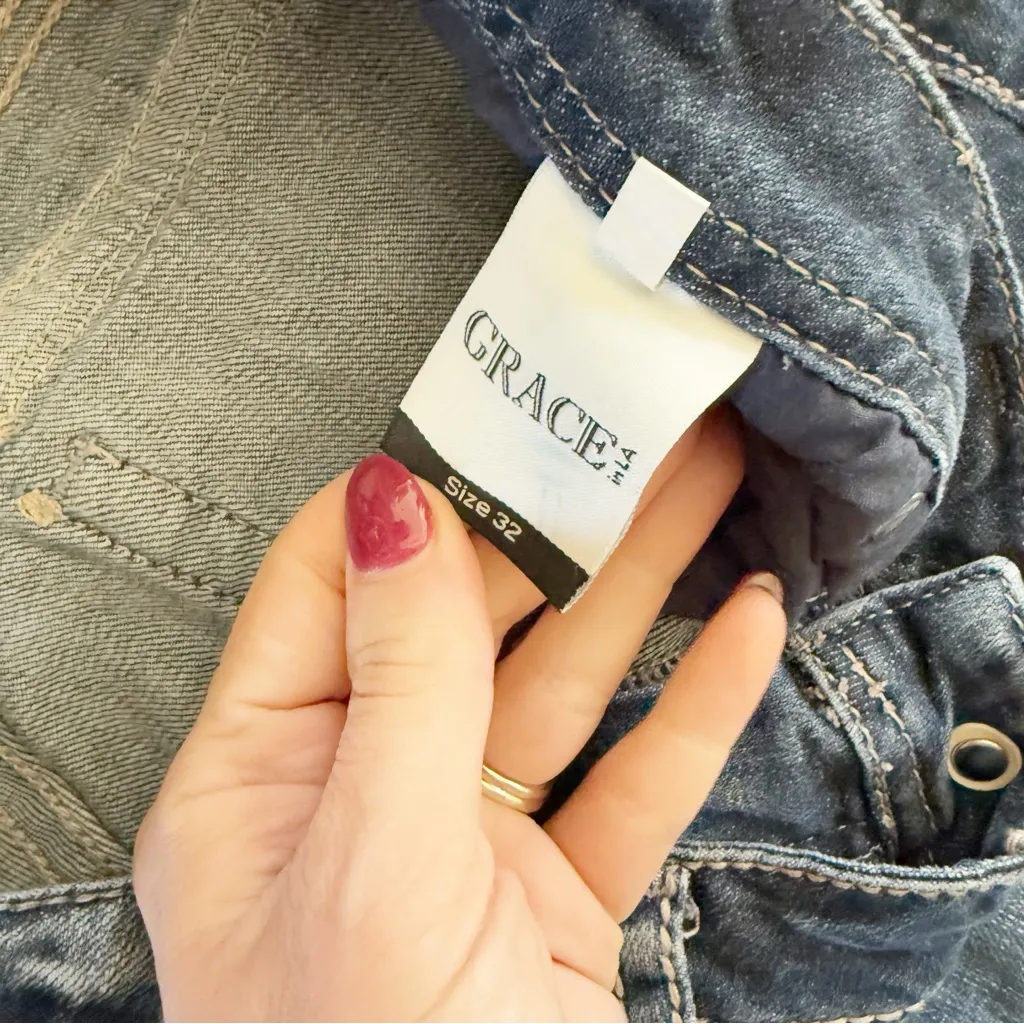 Grace In LA Easy‎ Fit Bootcut Cowgirl Embroidered Jeans size 32 - Image 3