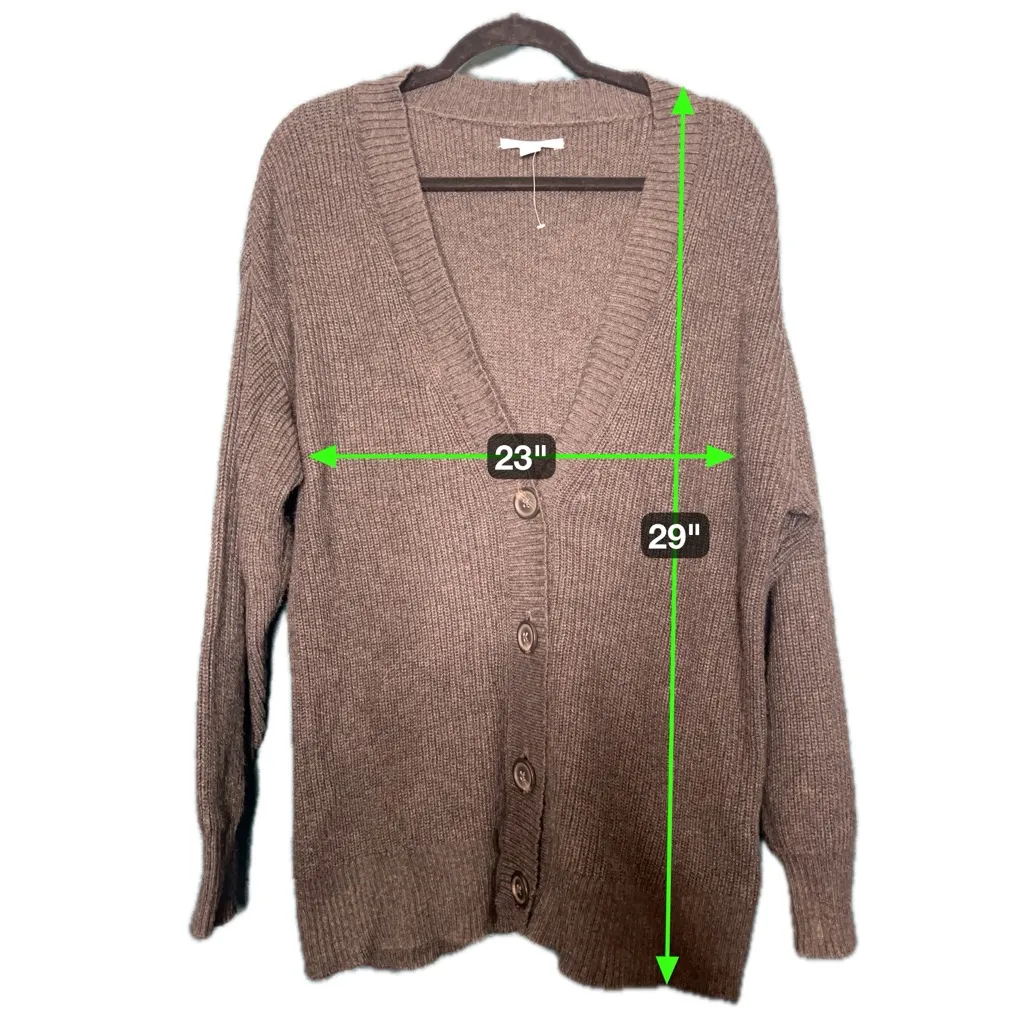 American Eagle NEW Grandpa Boyfriend Cardigan Sweater Gray Oversized Casual M - Image 4