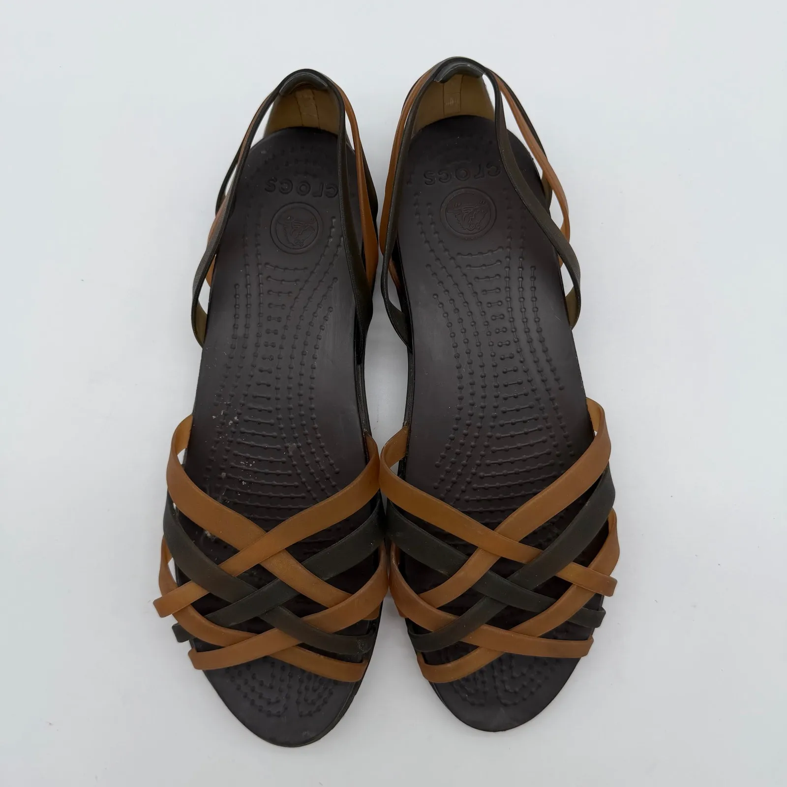 Crocs Isabella Casual Womens 8 Bronze Espresso Jelly Open Toe Braided Sandal - Image 4