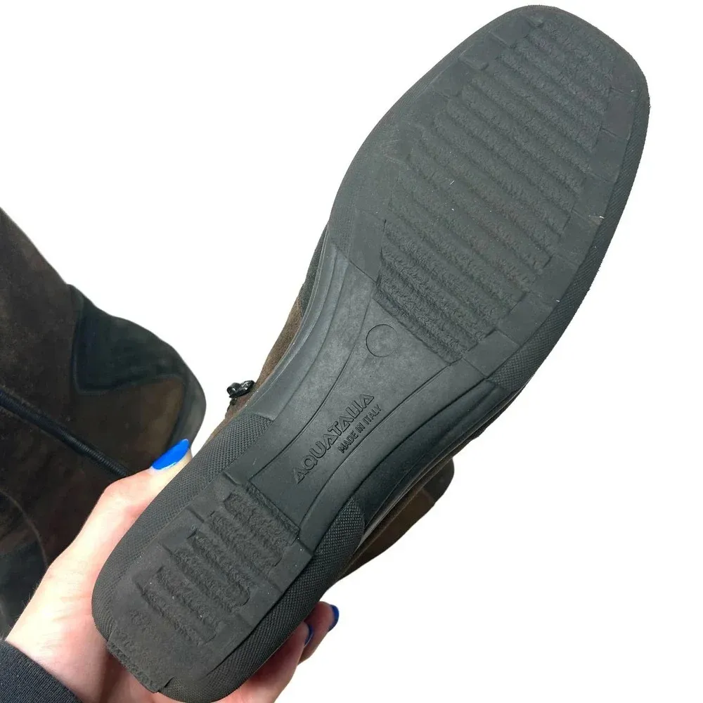 Aquatalia Snow Boots Patchwork Winter Waterproof Suede Black Brown Size US 9.5 - Image 8