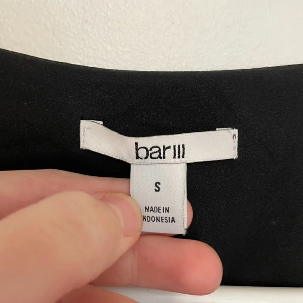 BAR III Floral Print Ruffle Sleeve Blouse Black Pink V-Neck Boho Long Sleeve S - Image 7