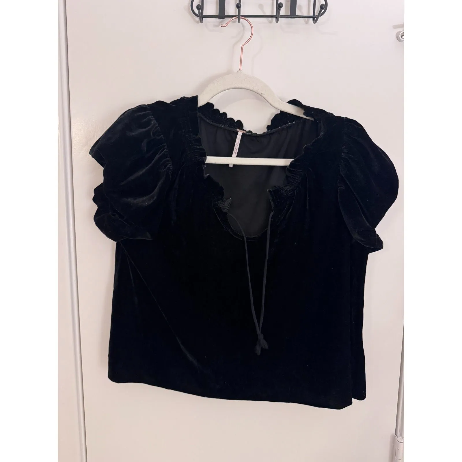 Womens Free People Terese Velvet Puff Sleeve Top Size S - Image 2